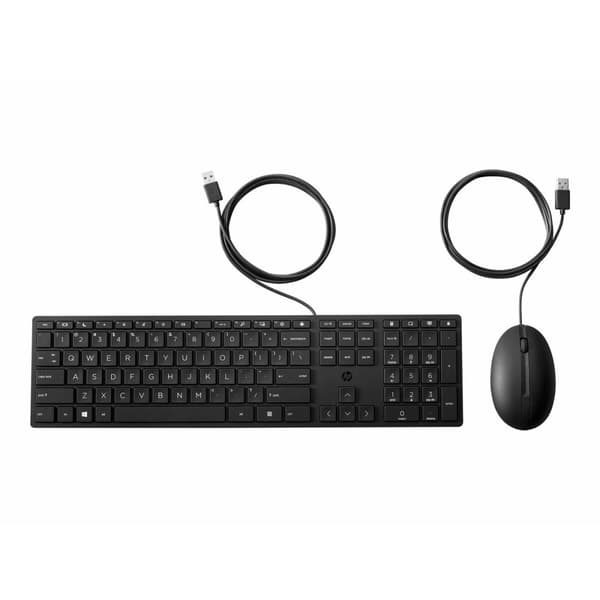 Tangentbord och Mus HP 9SR36UT Svart Qwerty Spanska