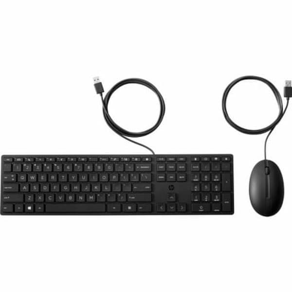Tangentbord och Mus HP 9SR36UT Svart Qwerty Spanska
