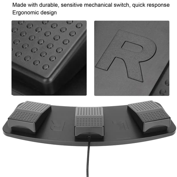 USB-pedal med trippelfotsomkopplare Multifunktionell mekanisk omkopplarpedal för att spela spelfabrikstestning