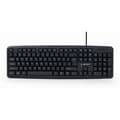 Miniatyrbillede 1 af 8: Tastatur GEMBIRD KB-U-103-RU Sort Monochrome Engelsk Russisk QWERTY