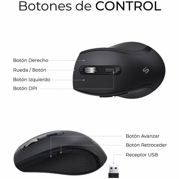 Tastatur og mus Subblim SUBKBC-DCOPW2 Sort