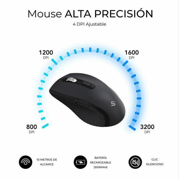 Tastatur og mus Subblim SUBKBC-DCOPW2 Sort Spansk qwerty