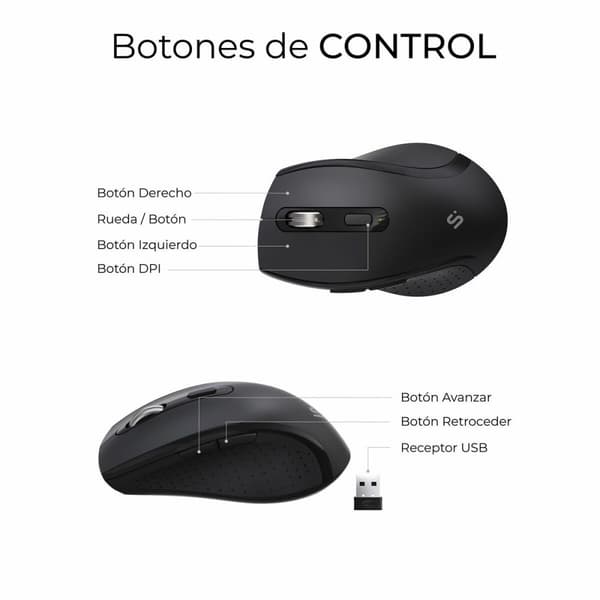 Tastatur og mus Subblim SUBKBC-DCOPW2 Sort Spansk qwerty