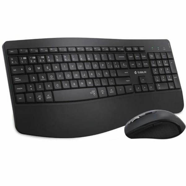 Tastatur og mus Subblim SUBKBC-DCOPW2 Sort Spansk qwerty