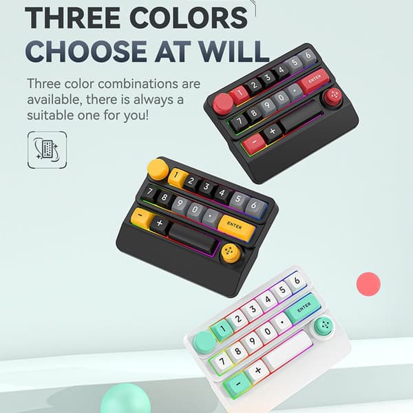 INF RGB Trådløst Mekanisk Gaming Tastatur med Makroer og Volumenkontrol Sort+gul
