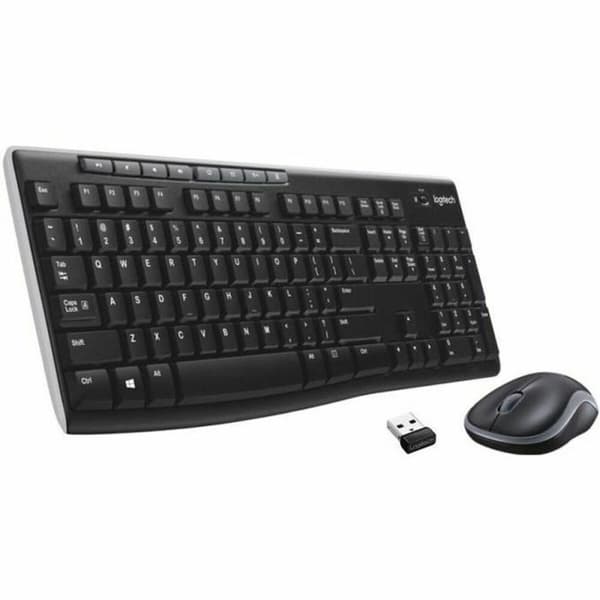 Trådlöst Tangentbord och Mus Logitech MK270 Franska Svart AZERTY Svart