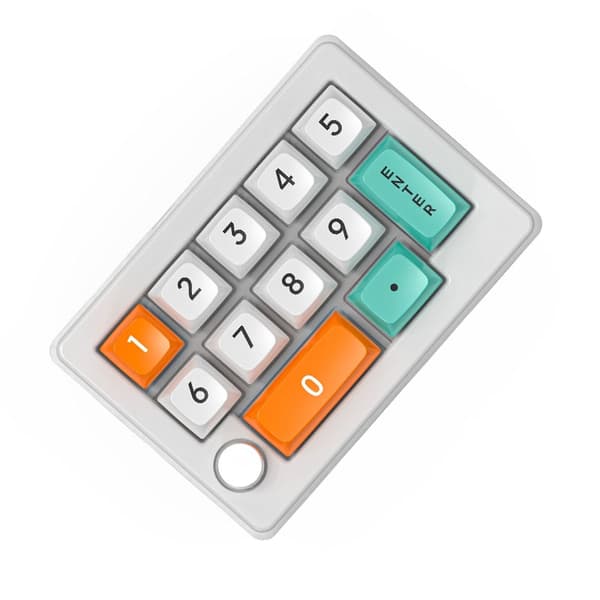 INF Trådløst RGB Gaming Mekanisk Lille Tastatur med 12 Taster, Tre Tilstande og Makrodefinition Hvid