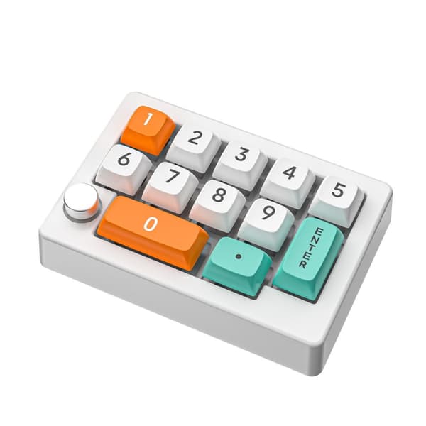 INF Trådløst RGB Gaming Mekanisk Lille Tastatur med 12 Taster, Tre Tilstande og Makrodefinition Hvid