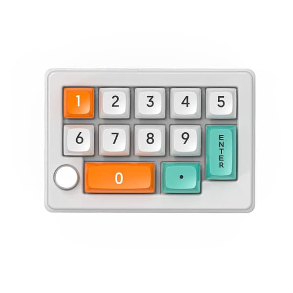 INF Trådløst RGB Gaming Mekanisk Lille Tastatur med 12 Taster, Tre Tilstande og Makrodefinition Hvid