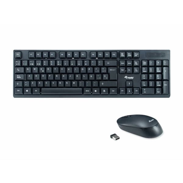 Tangentbord Equip 245221 Svart Qwerty Spanska spanska
