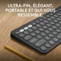Miniatyrbillede 4 af 6: Bluetooth keyboard med tabletstøtte Logitech K380 Fransk Grå Grafit Mørkegrå AZERTY