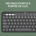 Miniatyrbillede 6 af 6: Bluetooth keyboard med tabletstøtte Logitech K380 Fransk Grå Grafit Mørkegrå AZERTY