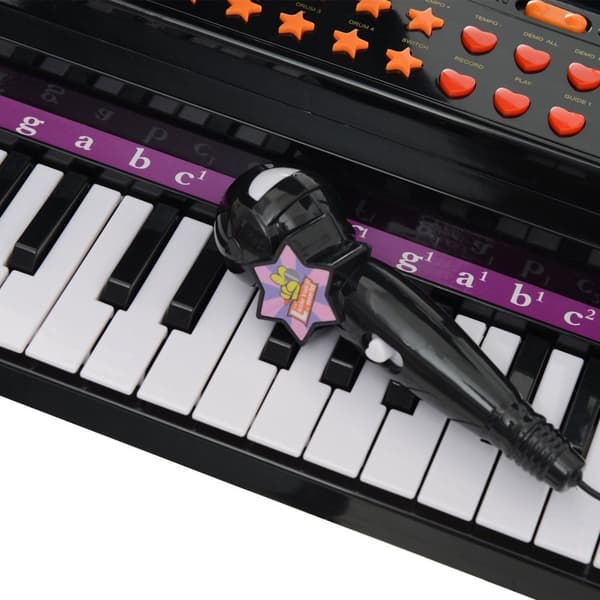 Rootz børneklavermusikinstrument - sort - abs - 18,89 cm x 15,35 cm x 27,16 cm