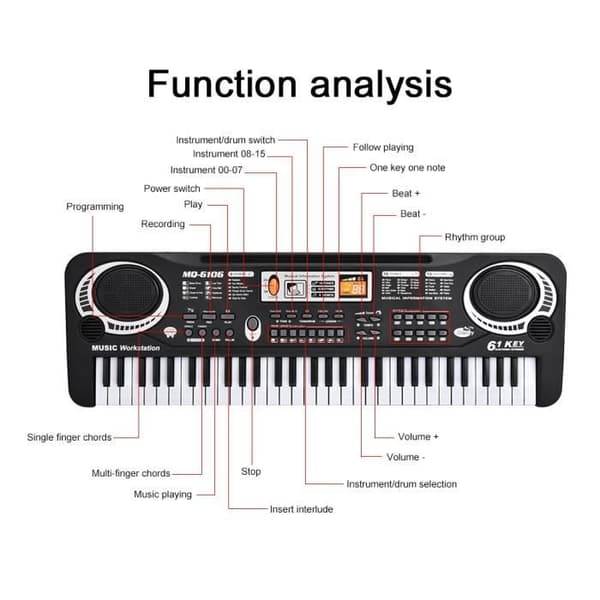 Elpiano - DUO - 61 digitaltangenter - ABS plast - med mikrofon