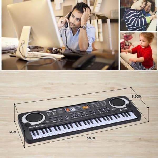 61 tangenter Elektroniskt pianotangentbord för barn med högtalare Mikrofon Present till flicka Pojke Julfödelsedag M23180