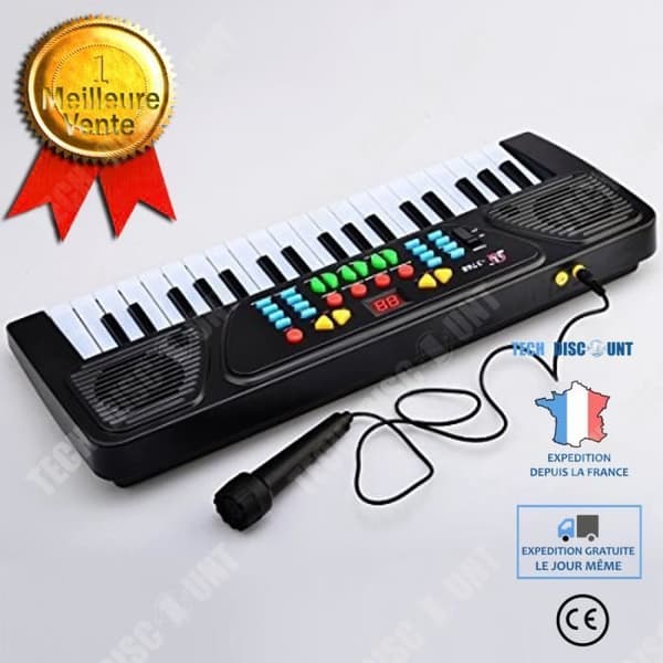 TD® Elektriskt pianoinstrument för barn Ljud Rytm Mikrofon Strömförsörjning 4 AA-batterier 37 tangenter ABS Design Musiktillbehör