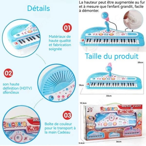 INN Piano för barn 20x35x19 cm 37 tangenter Batterier Portabla Utbildningsleksaker Semesterpresenter för barn piano keyboard