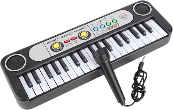 OBOSOE 37 Key Piano Keyboard Elektroniskt tangentbord Piano med mikrofon 24 Demos 3 Timbres Plast Musikinstrument leksak