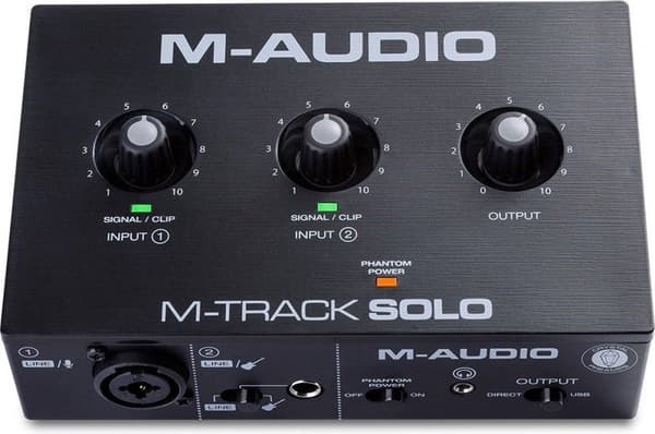 M-AUDIO M-Track Solo USB Ljudgränssnitt Kristallförförstärkare 16 bitar 48 kHz Svart