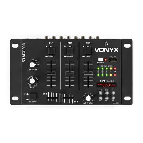 SkyTec- Vonyx STM-3020B 4 kanaler, USB/SD mixer svart