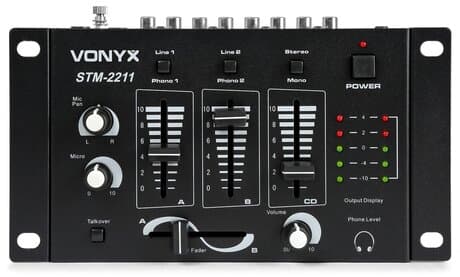 SkyTec- Vonyx STM-2211B Mixer 4 kanaler, svart