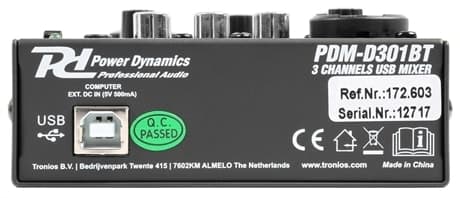 Power Dynamics PDM-D301BT Mixer 3CH/EQ/USB/BT