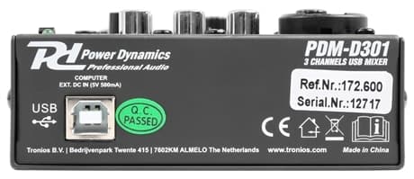 Power Dynamics PDM-D301 Mixer 3kanaler/EQ/USB