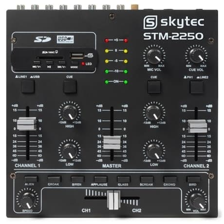 SkyTec- Vonyx STM-2250 Mixer, 4 kanaler, effekter, USB, MP3