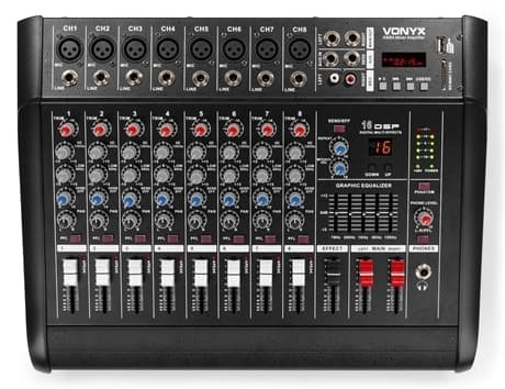 Vonyx AM8A 8 kanals med förstärkare Mixer BT