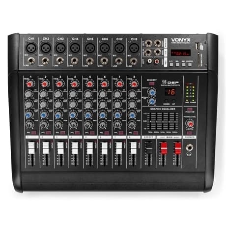 Vonyx AM8A 8 kanals med förstärkare Mixer BT