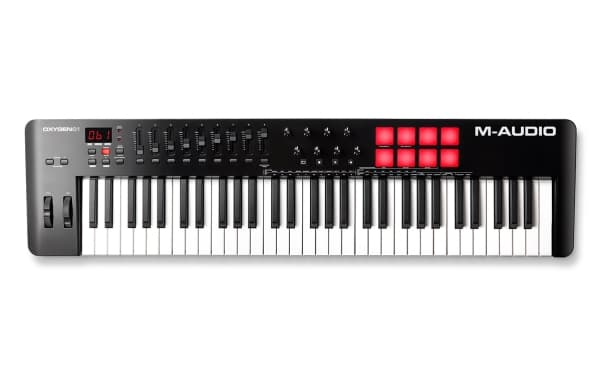 M-AUDIO Oxygen 61 (MKV), 61 taster, Knapper, Rotasjon, lysbildeviser, USB, USB, USB, Melodics, Skoove, Ableton Live Lite, MPC Beats, Hybrid 3.0, AIR