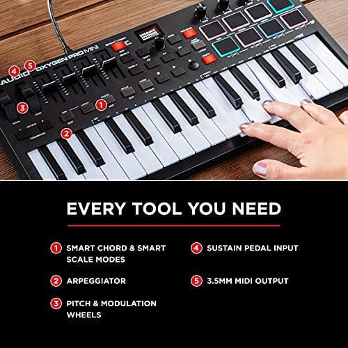 M-AUDIO Oxygen Pro Mini MIDI-näppäimistö 32 näppäintä USB Musta
