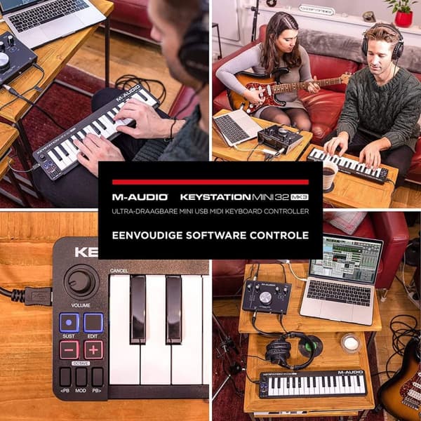 M-AUDIO Keystation Mini 32 MK3 MIDI-kosketinsoitin 32 kosketinta USB musta, valkoinen