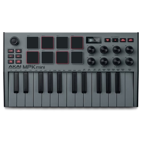 AKAI MPK Mini MK3 Control keyboard Pad controller MIDI USB Sort, Grå