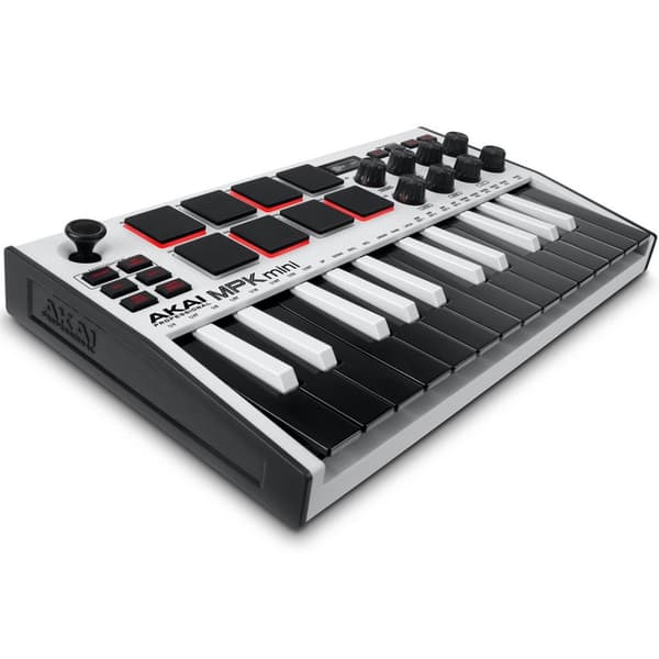 AKAI MPK Mini MK3 Control keyboard Pad controller MIDI USB Sort, Hvid