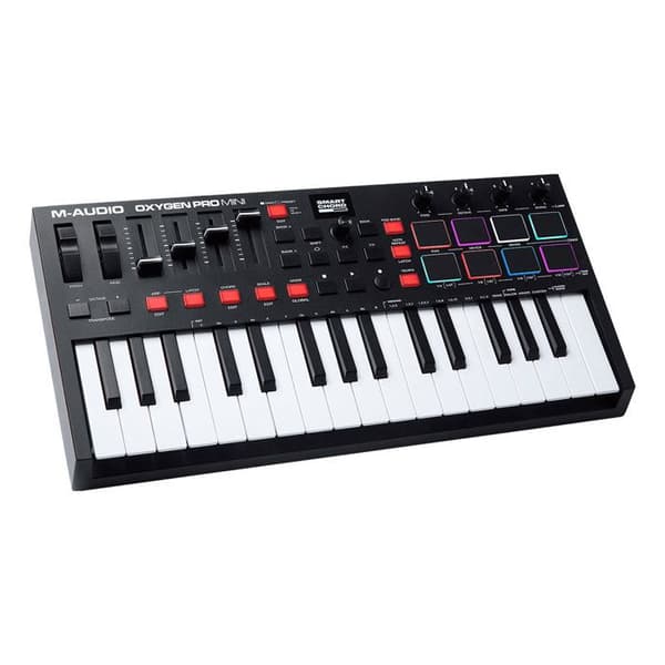 M-AUDIO KMD OXYGENPROMINI - USB-mastertangentbord 32 minitangenter RGB-kuddar