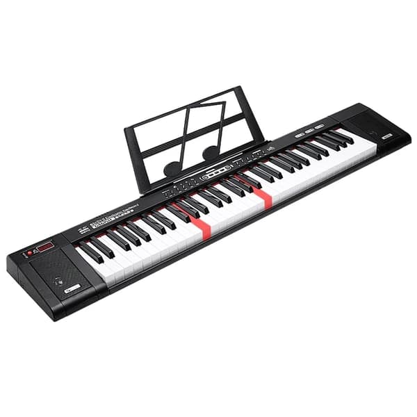 Digitalt klaverkeyboard, 61 tangenter, professionel lydkvalitet, 6151 Med lys