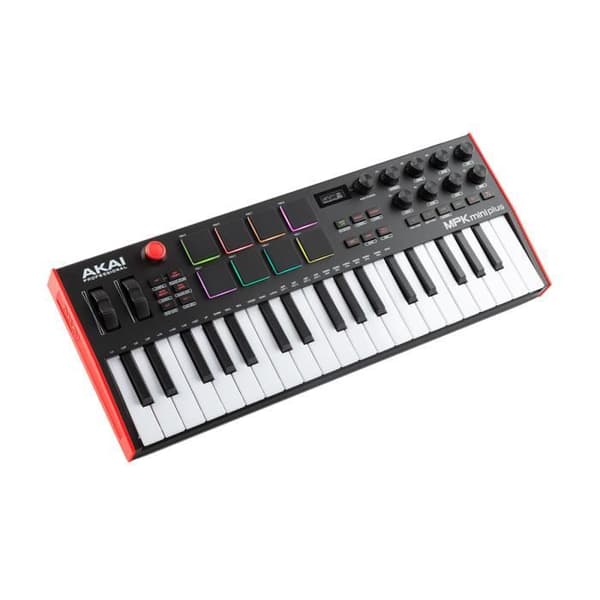 AKAI PROFESSIONAL MPKMINIPLUS - Mastertangentbord Minitangenter 37 mininoter - 8 RGB-plattor - 8 kodare