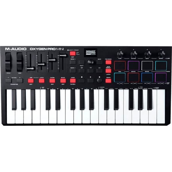 M-AUDIO KMD OXYGENPROMINI - USB-mastertangentbord 32 minitangenter RGB-kuddar