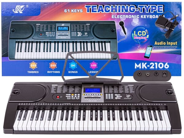 Keyboard Organ 61 Keys Strømforsyning Mikrofon MK-2106
