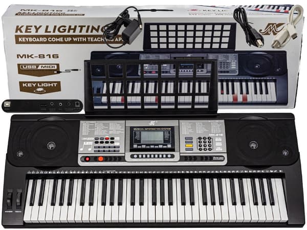 Keyboard Organ 61 Keys MK-816 strømforsyning med indlæringsfunktion