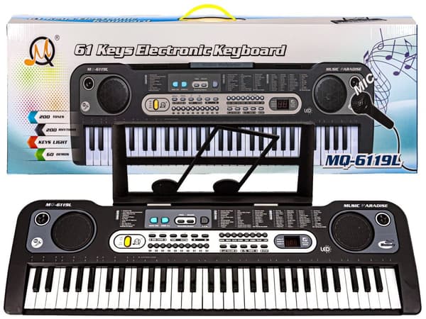 Keyboard MQ-6119L Orgel, 61 tangenter, Mikrofon, Game Learning