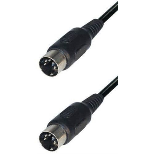 MIDI-kabel - Hög Kvalitet - 5 m - 5 Pin DIN - Svart Färg - 3 Stycken