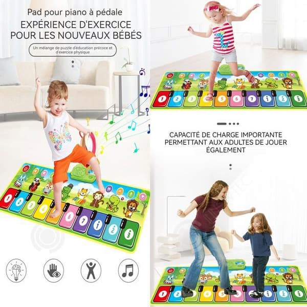 INN Piano Mat 4 lägen 8 Musikinstrument Musikal Piano Mat för barn Golv Keyboard Mat Leksaker för småbarn Fi