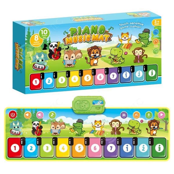 INN Piano Mat 4 lägen 8 Musikinstrument Musikal Piano Mat för barn Golv Keyboard Mat Leksaker för småbarn Fi
