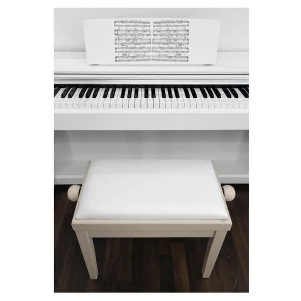 pack piano Classic Cantabile pianobench fröj trä vit matt