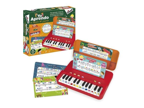 Pack piano - tangentbord Diset - 1120200261 - Jag lär mig piano, Ny version, Utbildningsspel från 5 år.