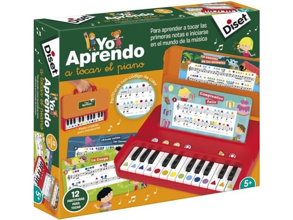 Pack piano - tangentbord Diset - 1120200261 - Jag lär mig piano, Ny version, Utbildningsspel från 5 år.