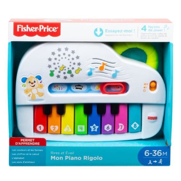 FISHER-PRICE - My Funny Piano - Baby elektronisk klaver - 60 musikstykker og sætninger - 6 måneder og +