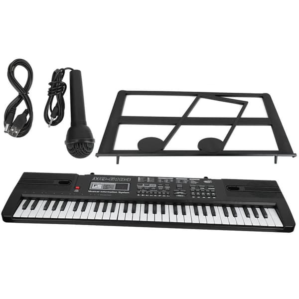 Digitalt Keyboard, 61 Taster, Inkluderer Mikrofon og Musikstativ,61 nøgler